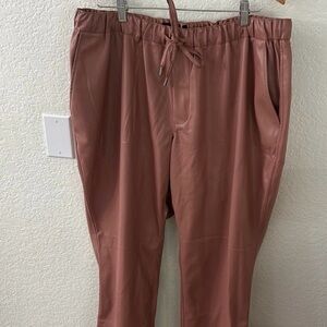 Wildfang The Empower Vegan Leather Drawstring Pant Rose Brown Size 1X